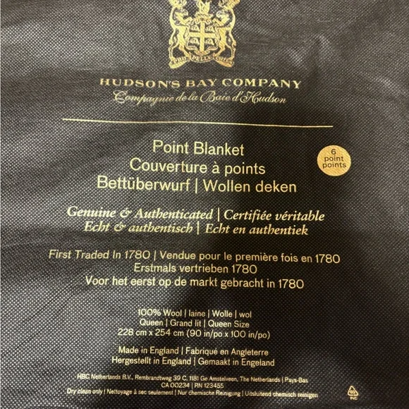BNIB Authentic HBC Hudson’s Bay Company 6 Point Wool Blanket – Queen Size - Picture 5 of 8